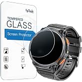 Frgnie Screen Protector Designed for Haulvean K68 Smart Watch (3 Pack) Tempered Glass Film, HD Anti Scratch, Bubble Free Designed for mingwear Smart Watch 1.85"