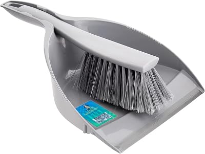 HomeSmith Made in Italy Dustpan & Brush Set Grey, 23.3 cm wide
