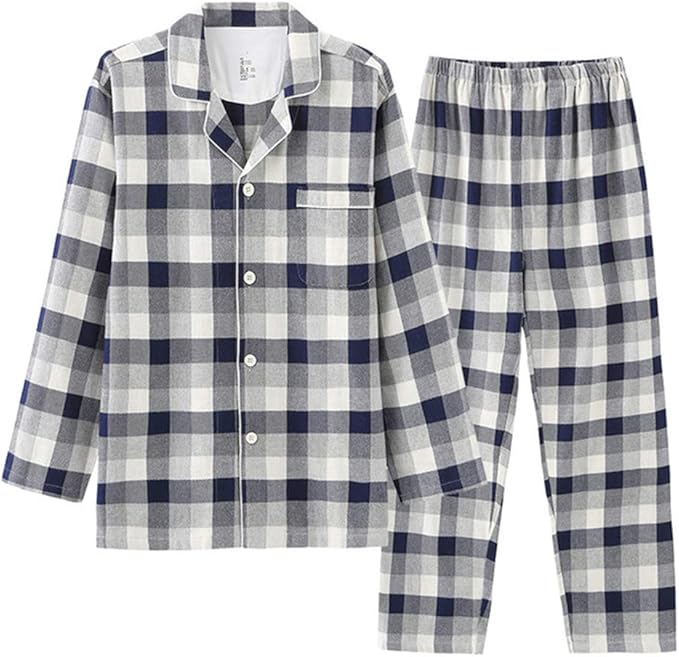 Amazon Happylifehere ペアパジャマ 綿100 ネル チェック柄 レディース メンズ 上下セット 長袖 前開き パジャマ 柔らか おしゃれ ギフトにも最適 カップル 部屋着 ルームウェア 男女兼用 M L Xl パジャマ 通販