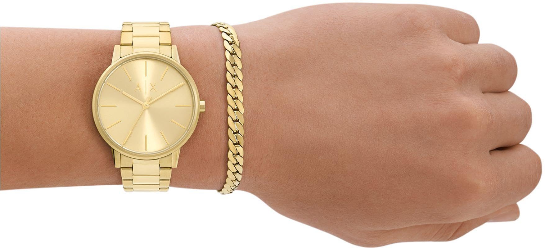 Armani Exchange Watch for Men, Quartz Movement and 42mm Case Size with Stainless Steel, Leather or Silicone Strap