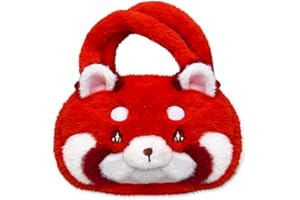 Corandis Red Panda Plush Handbag Cute Panda Stuffed Backpack Fluffy Animal Bag Soft Kids Purse Gift for Girls Women (Orange)