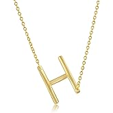 Beaux Bijoux Sideways Initial Necklaces for Women | 14k Gold and Silver Letter Necklaces | Unique Birthday Gift | Trendy Jewelry | Dainty Handmade Necklaces for Women