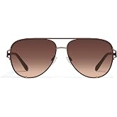 QUAY High Key Twist Women Aviator Sunglasses | UV Protection, Adjustable Silicone Nose Pads, Case and Cloth for On-the-Go Style
