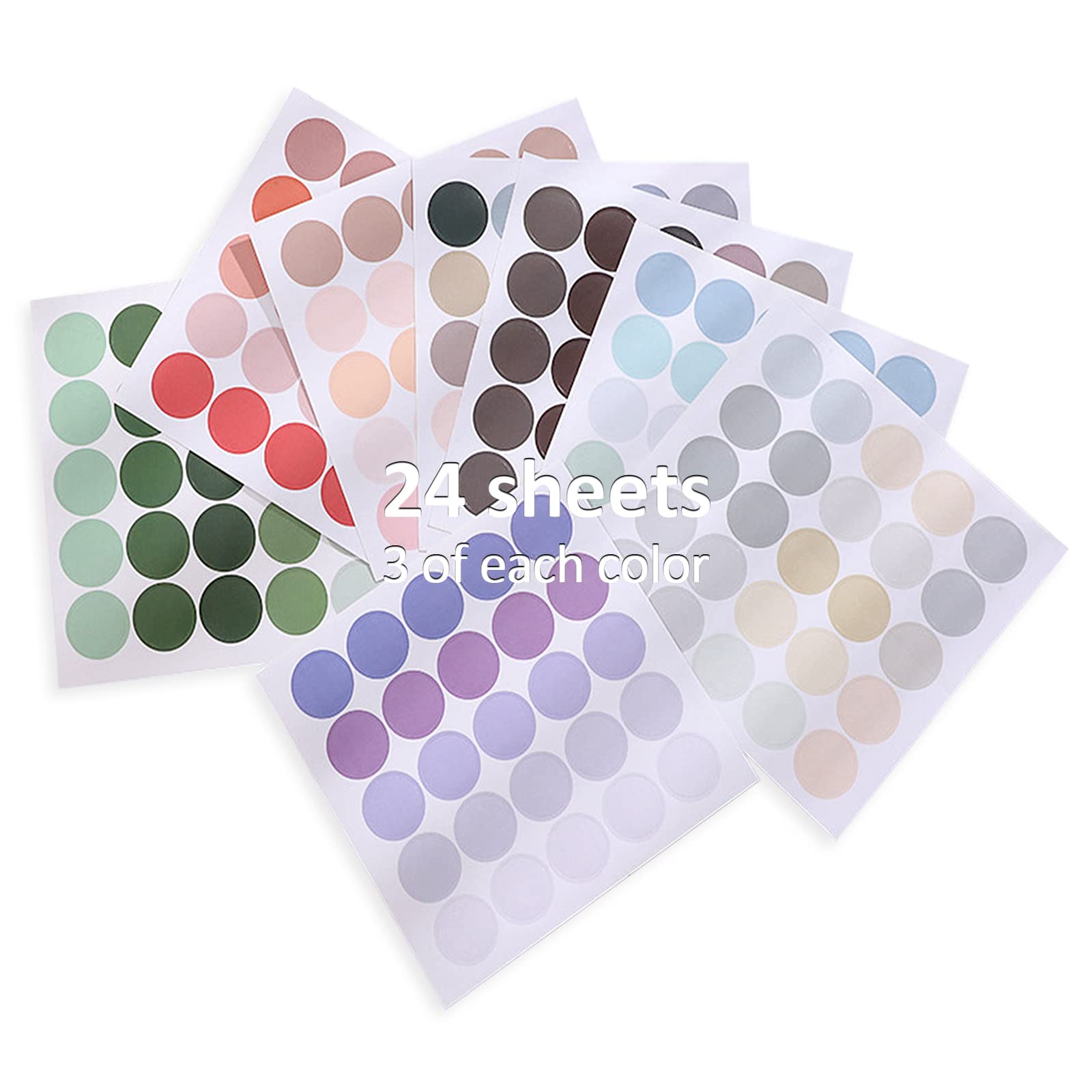 600 Pieces Colorful Planner Dot Stickers Pastel, Morandi Washi Stickers, Round Color Coding Circle Dot Labels for Album Dairy Journal Scrapbook Wall Decor (55 Colors)