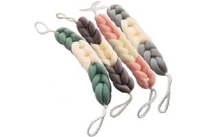AARainbow 4 Packs Long Stretch Back Sponge with Rope Handles Back Scrubber Bath Shower Mesh Sponge Exfoliating Body Scrub Stretch Braided Loofah for Men and Women (B-1 Grey+1 Green+1 Pink+1 Coffee)