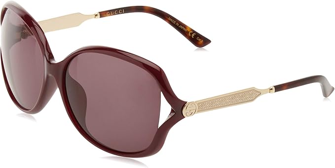 Amazon Gucci サングラス Gg 0076 Sk 004 バーガンディ グレーゴールド サングラス 通販