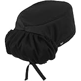 ChefUniforms.com Professional Chef Skull Cap - Ponytail Holder, Unisex