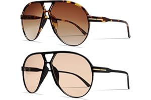 GUVIVI Retro Aviator Sunglasses for Women Men Oversized Classic 70s Vintage Trendy Tangle Free Square Aviators Sun Glasses