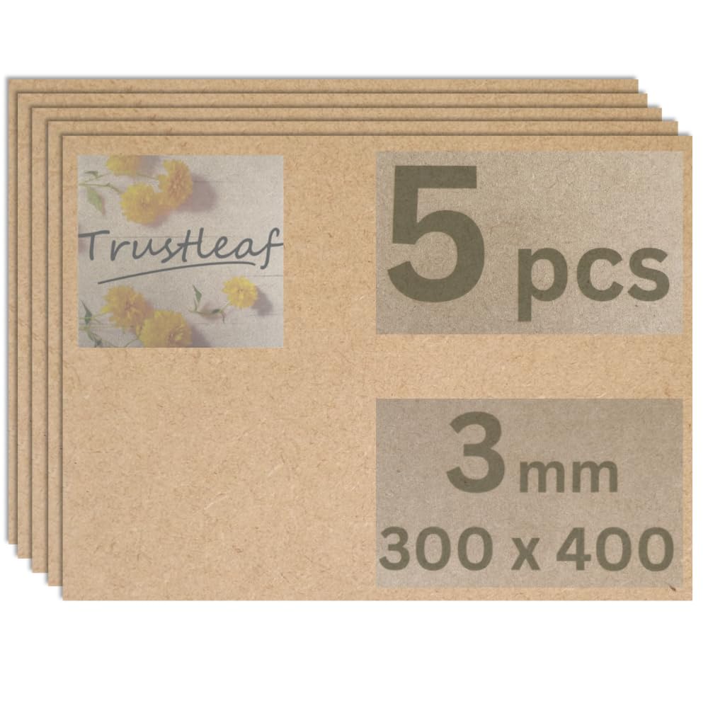 Trustleaf 3mm Sheets of MEDITE Premier MDF 300mm x 400mm, (Approx A3, 12” x 16”). Pack of 5 — image 1