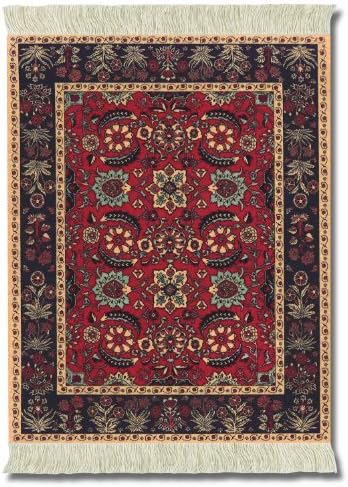 Lextra (Pashmina Flowers), Mouse Rug, Black/Red/Tan/Rust/Light Blue, 10.25 x 7.125 Inches, One (MPF-1)