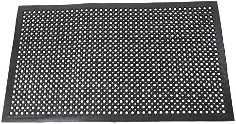 Cypressshop Commercial Heavy Duty Rubber Floor Mat Indoor Restaurant High Grade in Kitchen Anti Fatique Drainage Holes 36"x60" Rubber Reduce Slippery Accidents Black