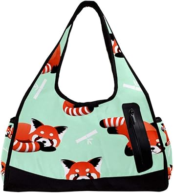 Amazon Mystage ボストンバッグ ダッフルバッグ レディース メンズ かわいい レッサーパンダ 竹 キャリーバッグ 旅行 修学旅行 ライブ お泊まり ショルダーバッグ スポーツバッグ Mystage スポーツトートバッグ