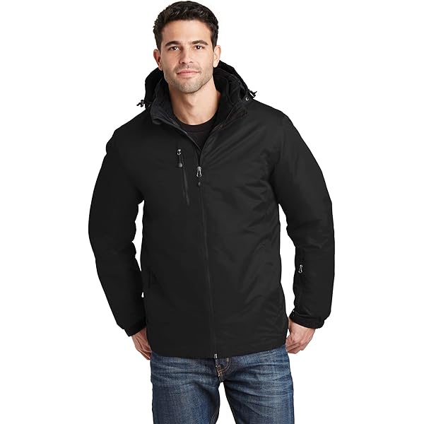 Port Authority Vortex Waterproof 3-in-1 Jacket. J332, Black/Black