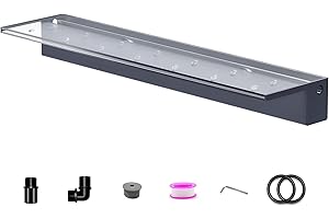 Pool Fountain, LONGRUNNEW Transparent Acrylic Pool Waterfall Spillway with Pipe Connector Kits for Indoor/Outdoor Decorative, 35.4 Inches Pool Water Feature for Garden Patio, Backyard Koi Pond Decor