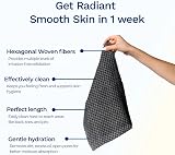Sima Brand Exfoliating Washcloth Face Body Scrub Towel Black Hexagon Fibers view 5