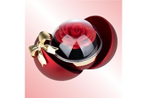 goucrro Rose Ring Box: Christmas Gifts Box Jewelry Box Red Ring Case Rose Jewelry Chests for Him Her Necklace Earring Box for Birthday