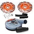 Wohenhao Dust Shroud for Angle Grinder 4.5-5 inch + 2 PCS Diamond Grinding Cup Wheel 5 inch + Replacement Brush, Universal Surface Grinding Shroud with Grinding Wheel Kit for Various Surfaces