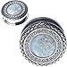 SoScene Stainless Steel Gem Rim Button With Synthetic White Opal Center Screw Back ear gauges-ear plugs (10MM ( 00 GAUGE ))