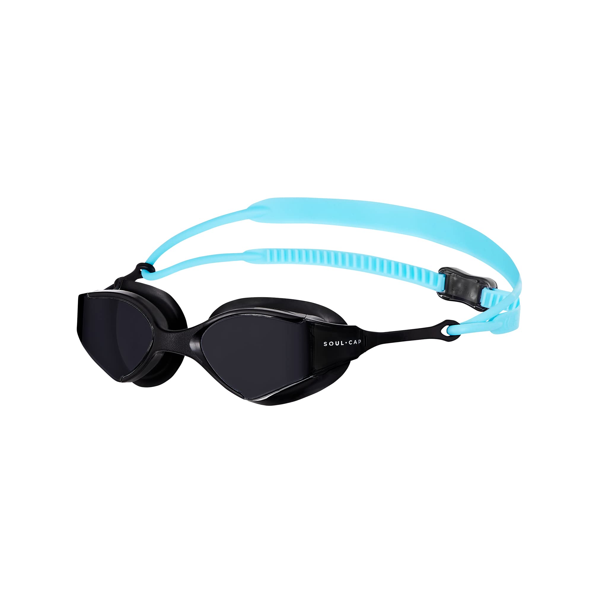 SOUL CAP - Swim Goggles | JACKSON | Dark Lens | UV-Protection & Anti-fog Lens | Mirrored Lens & 170° Peripheral Vision | Funnel-Shaped Eye-Seal & Quick-Release Buckle