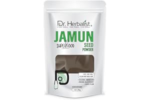 Dr. HERBALIST Jamun Seed Powder 7.05 Oz /200g I Eugenia Jambolana I Jambul/Syzgium Cumini I Indian BlackBerry, Black Plum Seed Powder