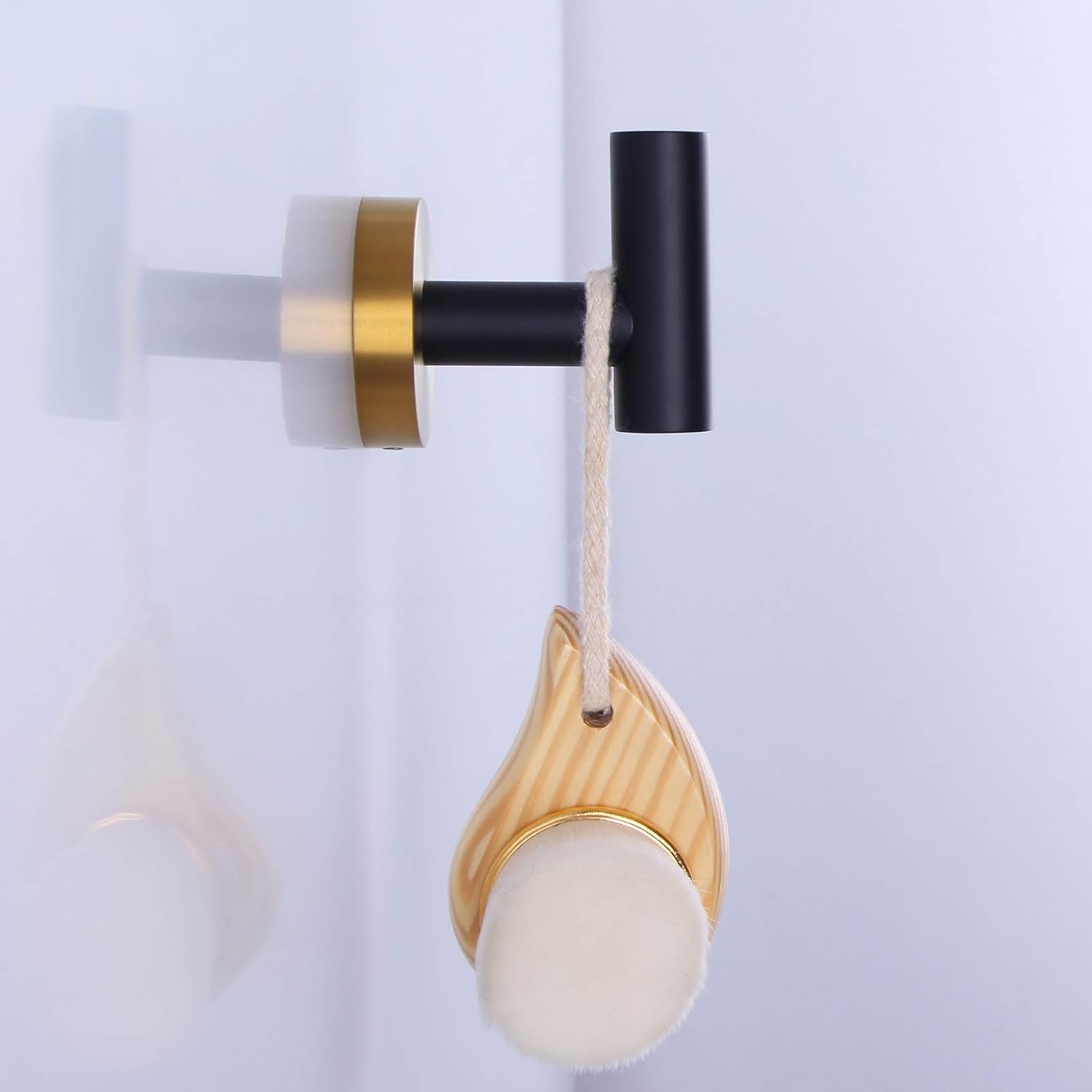 Robe Towel Hook Matte Black and Gold, APLusee Stainless Steel Single Prong Coat Hook Bathroom Kitchen Garage Home Storage Round Utility Hanger - - 