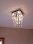 Lustre Cristal BESTIER 6 Ampoules - Style Gouttes De Pluie, Finition Chrome, 40cm