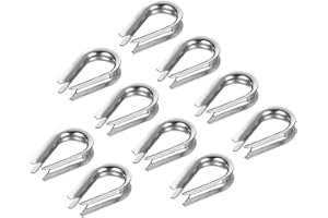 PATIKIL 5mm 3/16 Inch Wire Rope Thimble, 10Pack Cable Thimbles 304 Stainless Steel Rigging for Boat Rigging