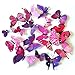Home Decor 24pcs 3d Fashion Lively Butterfly Wall Sticker with Sponge Gum for Nursery Decoration,Bathroom Decor,Office Decor,3d Wall Art,3d Crafts for Wall Art Kids Room Bedroom,Purple