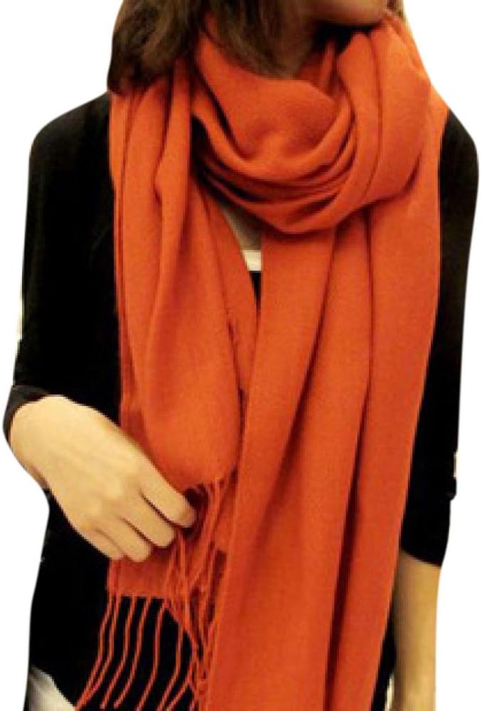 Allbebe Women Winter Lengthened Thick Warm Fringed Cashmere Lady Lattice Scarf