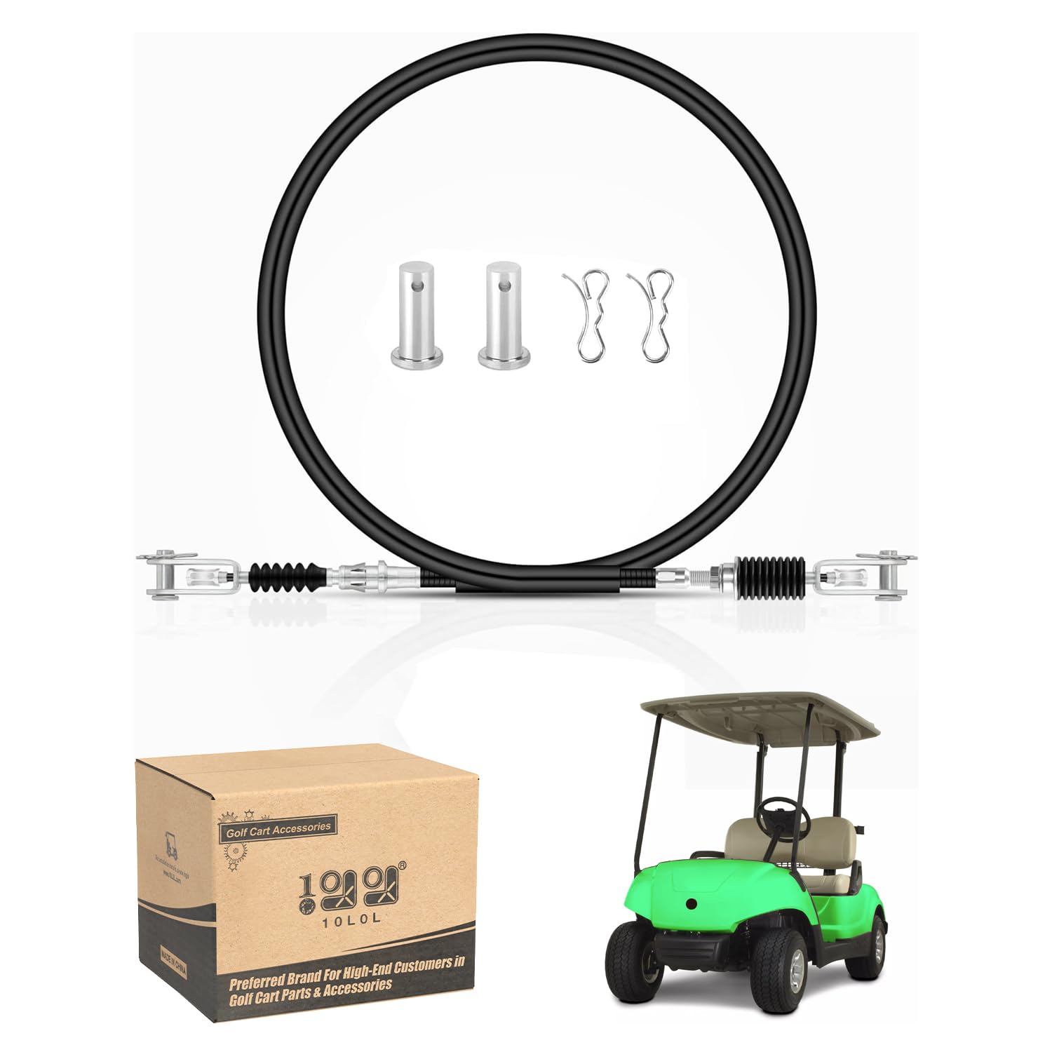 Photo 1 of 10L0L Golf Cart Brake Cable (37.45" Long with Pin Clevis Clip) Fits Yamaha G29 Electric Drive 2007-up and G29 2007 G&E OEM JW2-F6341-31
