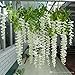 e-joy 3.6 Feet Artificial Wisteria Vine Ratta Silk Hanging Flower Wedding Decor, 24 Pieces -White