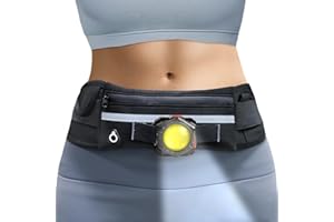 Minsk Running Lights, 1000Lumens Wearable Light Clip on Waist Belt, Super Bright COB Light with Adjustable Large Fanny Packet for Running, Walking, Hiking at Night(Waistlight)