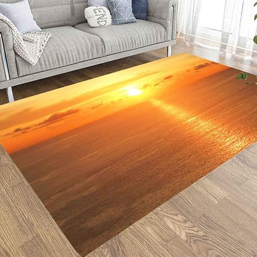 Amazon Com Capsceoll Area Rugs Abstract Area Rug Colorful Beautiful Sunset On Sea Summer Orange Background 5x7 Area Rugs Large Area Rugs For Living Room Bedroom Kitchen Dining
