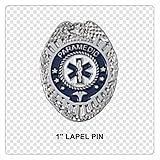 Paramedic Badge Silver Lapel Pin Emergency Medical