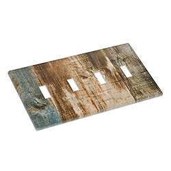 Brown Wood 4 Gang Light Switch Cover Decorative