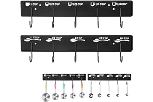 ProtectHobby 2 Pack Measuring Cups and Spoons Hanging Rack, Measuring Organizer Suitable for Kitchen, Black Cups and Spoons R