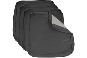 Focuprodu Set of 4 Replacement Outdoor Cushion Covers,Patio Cushion Covers,Waterproof Outdoor Cushion Slipcovers with Non-Slip Bottom for Indoor/Outdoor Furniture (24x24x4(4pc), Dark Grey)