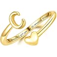 Turandoss Initial Heart Rings for Teen Girls Kids Gifts Trendy Stuff | 6-16 Year Old Birthday Gifts, Stocking Stuffers for Te