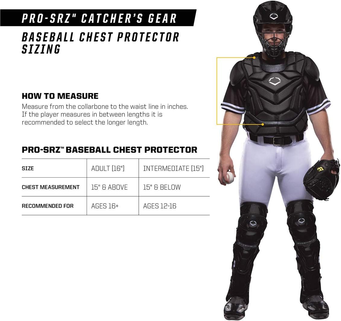Evoshield Pro-Srz Chest Protector (W/ Nocsae Chest Guard) - Black, Adult [16"] : Sports & Outdoors
