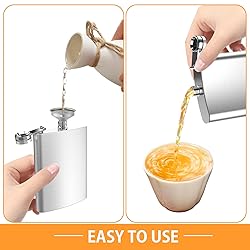 2-Pack 8 Oz Hip Flasks for Liquor, Hianjoo