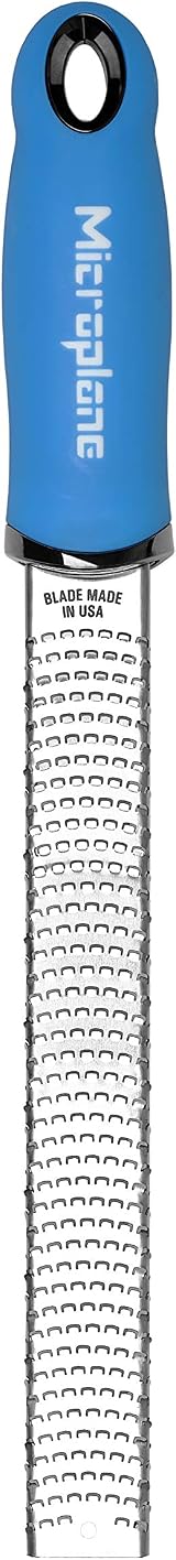 Microplane Neon Blue Zester Grater - Fine Stainless Blade, Made in USA