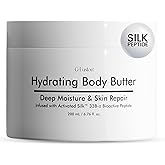 Hydrating Silk Peptide Body Butter - Lightweight Non-Greasy Moisturizer with Aloe Vera, Vitamin E & Herbal Extracts for Dry, Rough, and Sensitive Skin - Deep Nourishment Body Glaze & Hydration