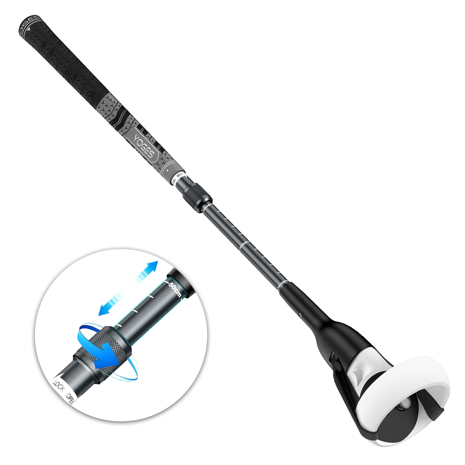 Photo 1 of YOGES Adjustable Length VR Golf Club Handle Compatible with Oculus Quest 2 Accessories, Virtual Reality Controller Attachment, Simulator Real Golf Game Bat Adapter for Golf+, Walkabout Mini Golf