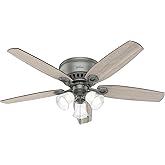 Hunter 52 inch Indoor Ceiling Fan with LED Lights - Ceiling Fan with Pull Chain, For Bedroom, Living Room, or Kitchen, Low Pr