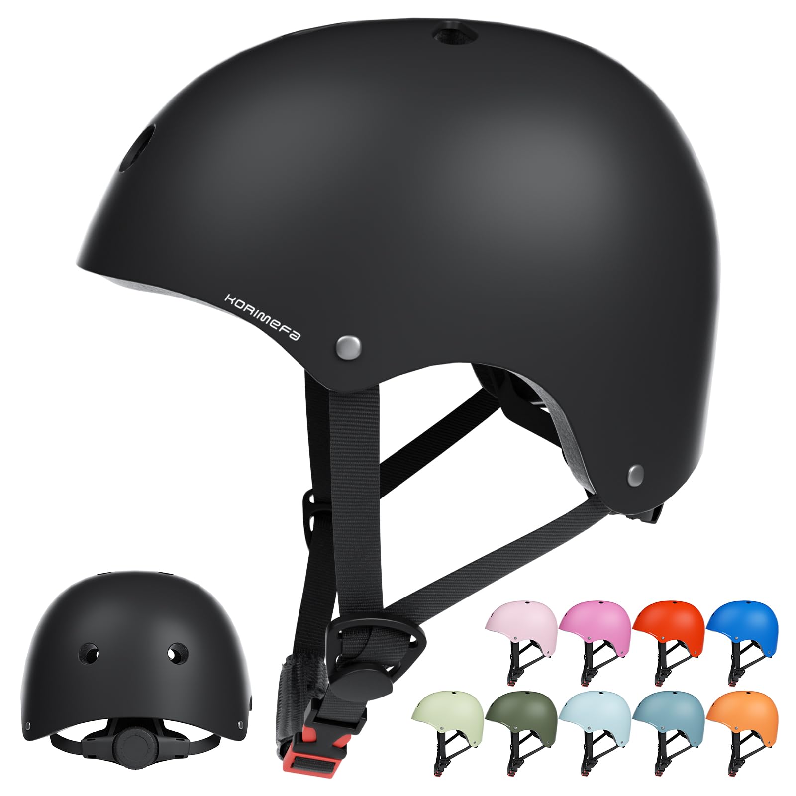 KORIMEFA Toddler Kids Helmet for Bike Scooter Skateboard Roller BMX Bicycle 2-13 Years Boy Girl, Impact-Resistant/Lightweight/Breathable/Adjustable, 51-58cm