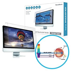 (BozaBoza) Acrylic Anti Blue Light Screen Protector 27” Easy On/Off (for 27” Universial Diagonally Measured 16 : 9/16 : 10 Aspect Ratio) Filtering Out Blue Light for Laptop, Notebook, Monitor