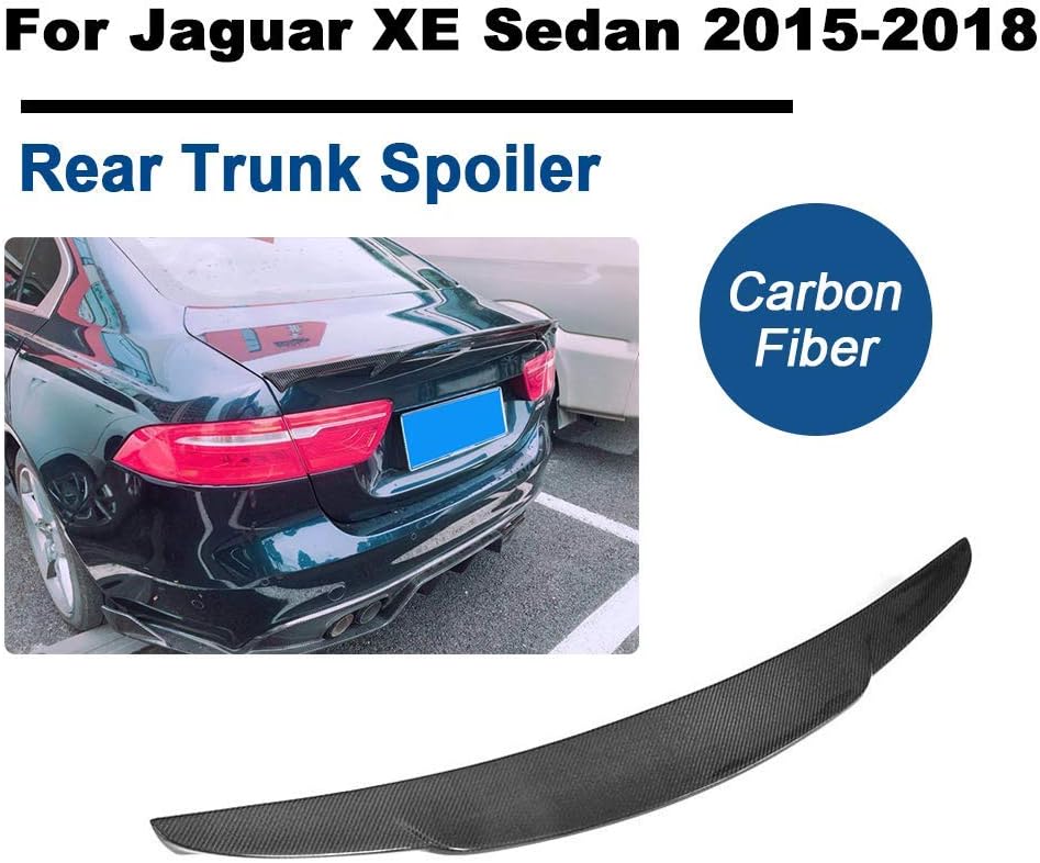 QCYP Suitable for Jaguar Xe Saloon 2015-2018 Carbon Fiber Rear Boot Trunk Spoiler Lid Wing Lip