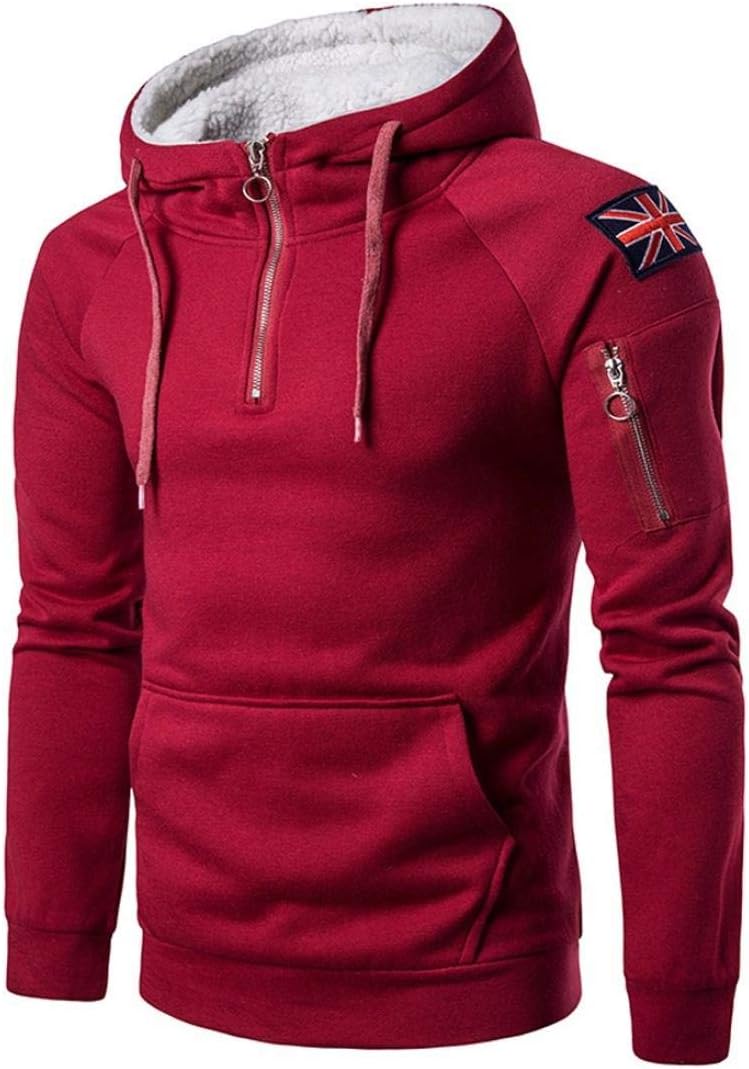Hoodies for Men, FORUU Autumn Winter Long Sleeve Fleece Hooded Sweatshirt Blouse