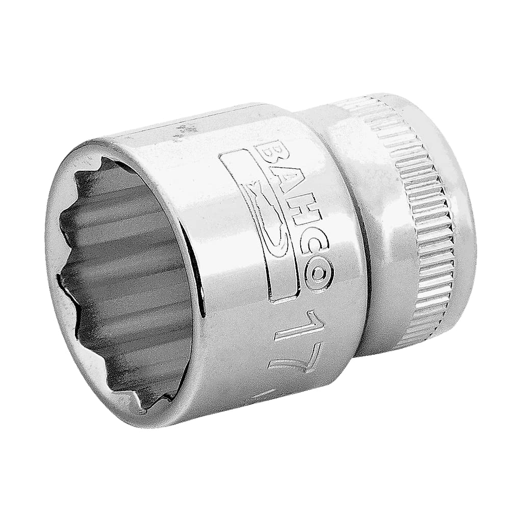 Bahco A7400DM-16 Thin-Walled 3/8-Inch Bi-Hex Standard Length Socket, Silver, 16 mm