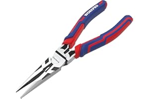 WORKPRO Premium 6” Needle Nose Pliers, Paper Clamp Precision, Heavy-Duty CRV Steel, Large Soft Grip with Wire Cutter, Long No